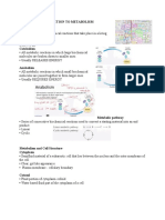 Introduction to Metabolism: The Sum Total of Biochemical Reactions