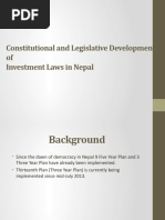 Constitutional and Legislative Development of Investment Laws in Nepal