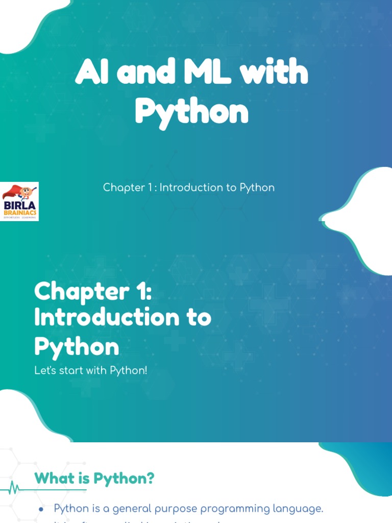 AI and ML With Python: Chapter 1: Introduction To Python | Download ...