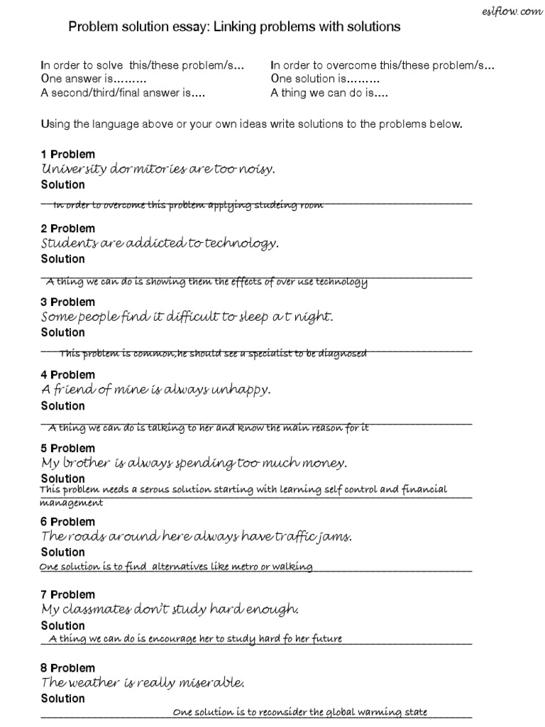 Problem Solution Essay: Linking Problems With Solutions | PDF ...