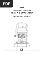 Manual For Nidek - NT-2000M3