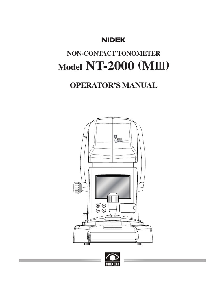 NIDEK NT-2000 Operator's Manual | PDF | Electrical Engineering ...
