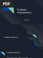 Computer Programming 1: Using Data
