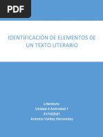 Actividad 1 - Identificación de Elementos de Un Texto literario-AntonioValdez Hernandez