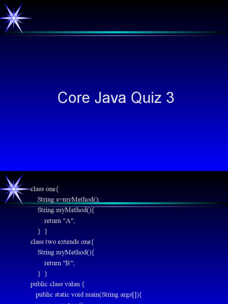 Core java quiz 3 pdf teaching methods materials computers