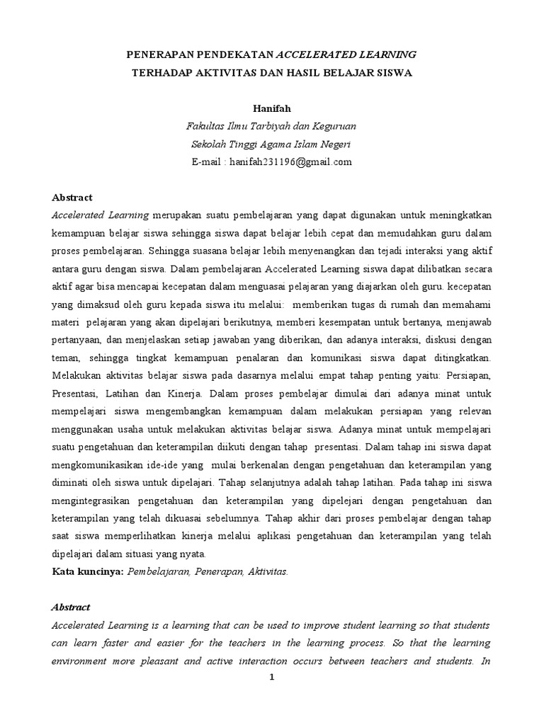 Penerapan Accelerated Learning untuk Siswa | PDF | Karier & Perkembangan