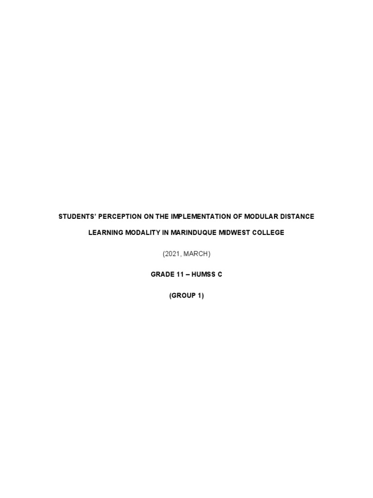 Students' Views on Modular Learning | PDF | Distance Education | Learning