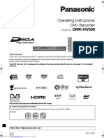 Panasonic DMR-XW380 DVD Recorder Operating Instructions
