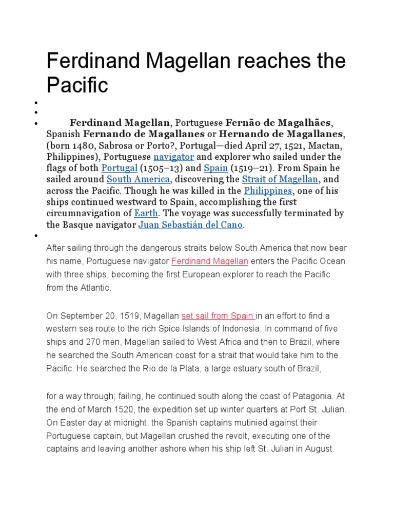 GEC 2 Ferdinand Magellan Reaches The Pacific | PDF | Exploration ...