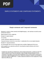 Simple Statements and Compound Statements