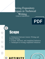 Exploring Expository Techniques in Technical Writing: Types of Definition