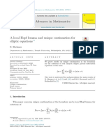 A Local Hopf Lemma and Unique Continuation For Elliptic Equations