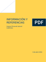 Información Y Referencias: Ingreso Personal Laboral Indefinido