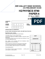 River Valley High School JC2 Preliminary Exam Physics Paper