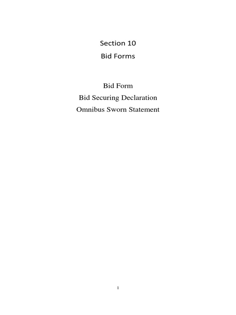 Section 10 Bid Forms & Sworn Statements | PDF | Affidavit | Taxes