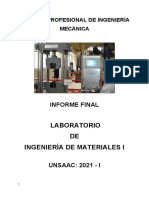 Informe Final de Laboratorio de Ingenieria de Materiales I
