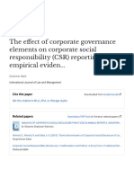 The Effect of Corporate Governance Elements On Corporate Social Responsibility (CSR) Reporting: Empirical Eviden..