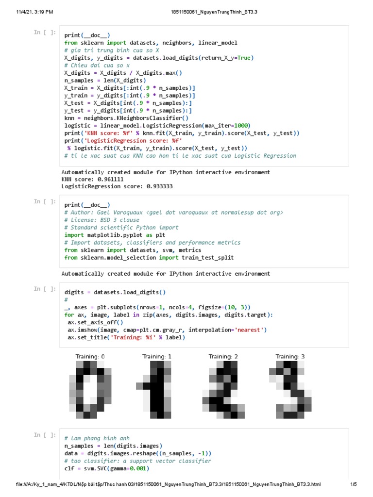 KNN and SVM Classification Scores | PDF | Machine Learning ...