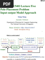 EE5103/ME5403 Lecture Five Pole-Placement Problem Input-Output Model Approach