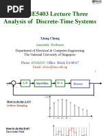 EE5103/ME5403 Lecture Three Analysis of Discrete-Time Systems