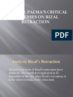 A.Rafael Palma'S Critical Analyses On Rizal Retraction