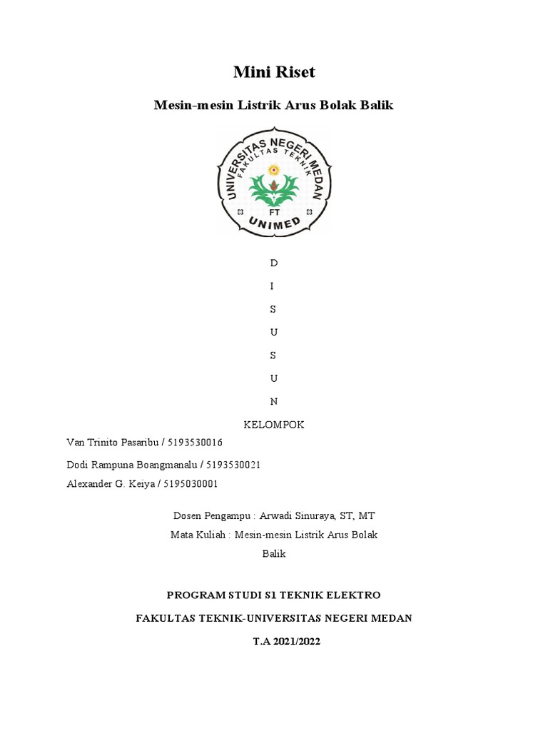 Mini Riset Mesin Mesin Listrik AC | PDF