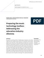 Preparing The Music Technology Toolbox: Addressing The Education-Industry Dilemma