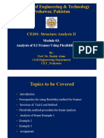 UET Peshawar Frame Analysis Using Flexibility Method