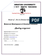 Examination Paper On Historical Development of Christian Education