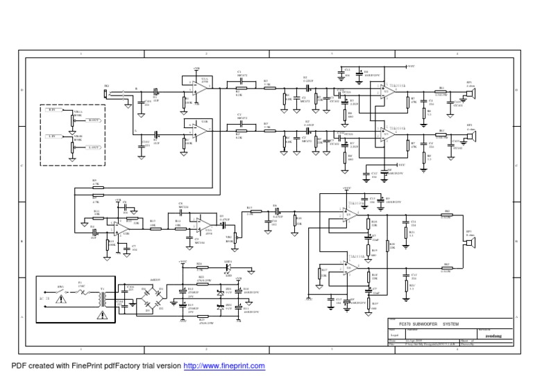 Design schematic for a dual channel audio amplifier circuit utilizing