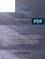 Regulasi Kesehatan Dan Pelayanan Kesehatan 2021