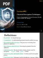 Lecture#02 - Classical Encryption Techniques