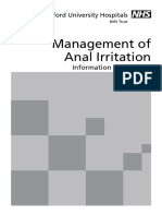 Management of Anal Irritation: Oxford University Hospitals