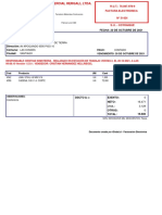 Fecha: 20 de Octubre de 2021 Cliente: Rut: Giro: Dirección: Comuna: Ciudad