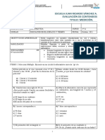 Prueba Matemática Medición 4° Basico