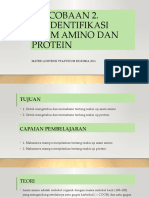 Materi Asistensi PERCOBAAN 2. UJI REAKSI ASAM AMINO DAN PROTEIN