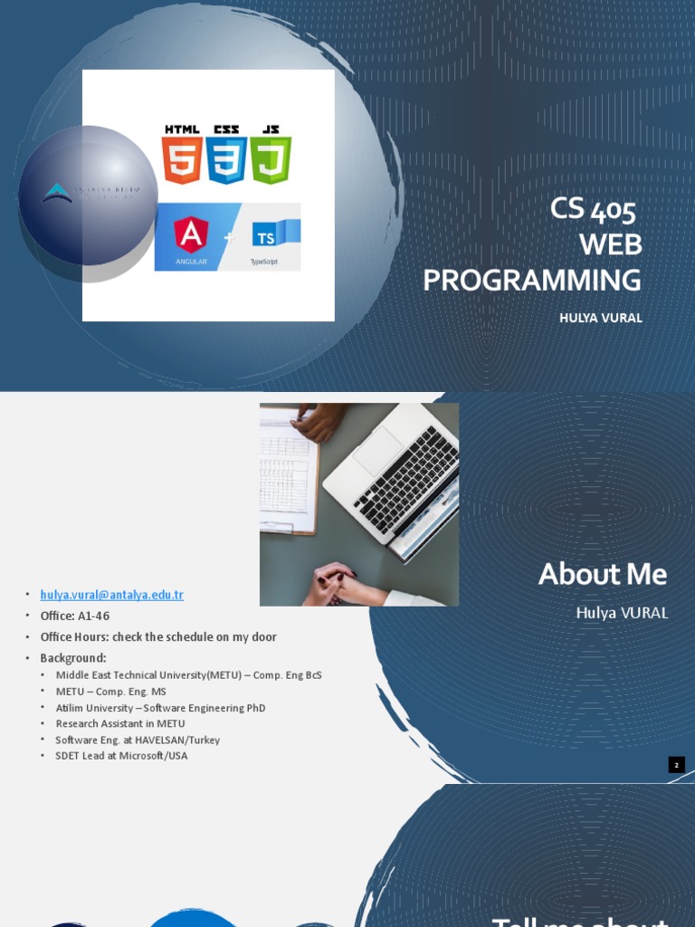 CS 405 WEB Programming: Hulya Vural | PDF | Java Script | J Query