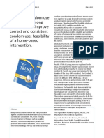 Enhancing Condom Use Experiences Among Young Men To Improve Correct and Consistent Condom Use: Feasibility of A Home-Based Intervention