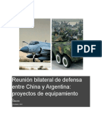 Reunión bilateral de defensa entre China y Argentina