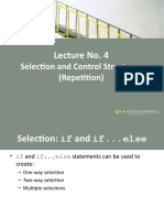 Lecture No. 4: Selection and Control Structures (Repetition)