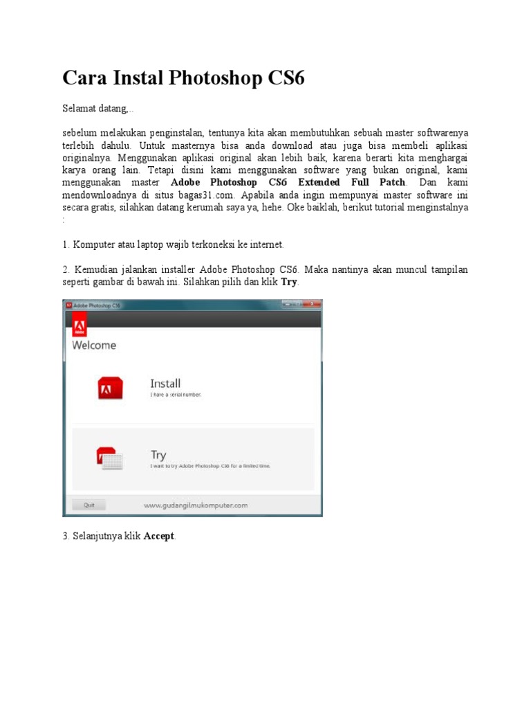 Cara Instal Photoshop PDF