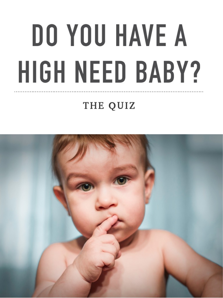 High Need Baby Quiz NEW PDF Temperament Relationships