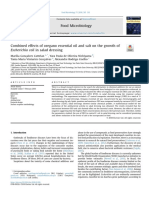 Efectos Combinados Del Aceite Esencial de Orégano y La Sal Sobre El Crecimiento de Escherichia Coli en Aderezos para Ensaladas