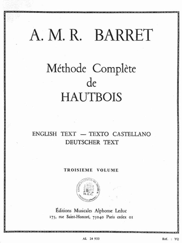 BARRET Metodo Completo de Oboe (Vol. 3) PDF