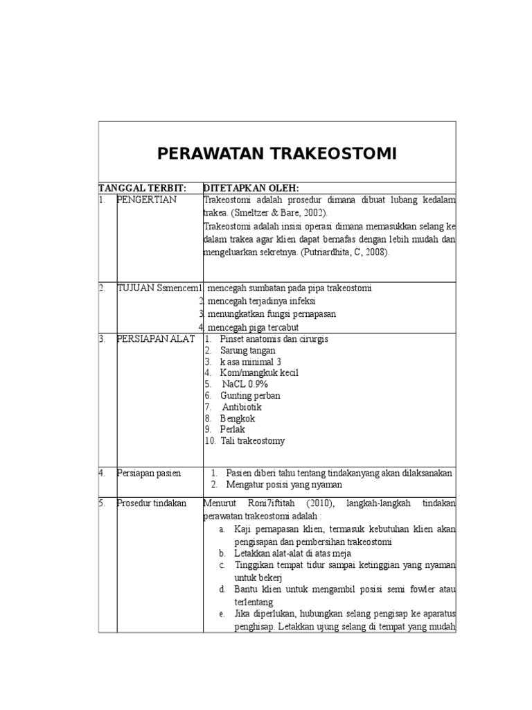 Perawatan Trakeostomi | PDF