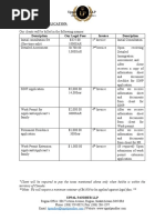 SINP Application Fees Structure (Overseas)