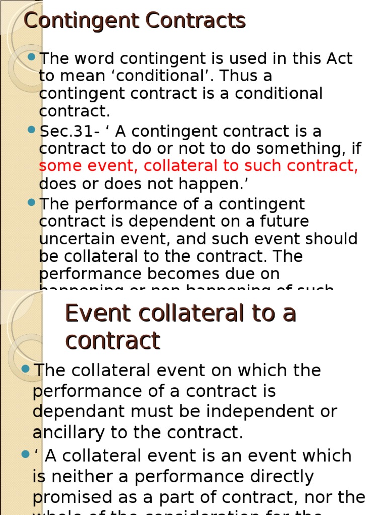 Contingent Contracts-7 | PDF | Legal Ethics | Law And Economics