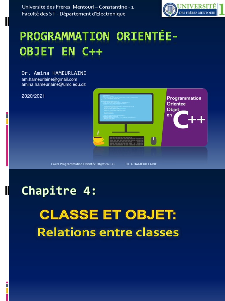 Relations entre classes en C++ | PDF | Classe (informatique) | C