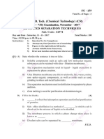 Final Year B. Tech. (Chemical Technology) (CR) (Semester - VII) Examination, November - 2017 Advanced Separation Techniques
