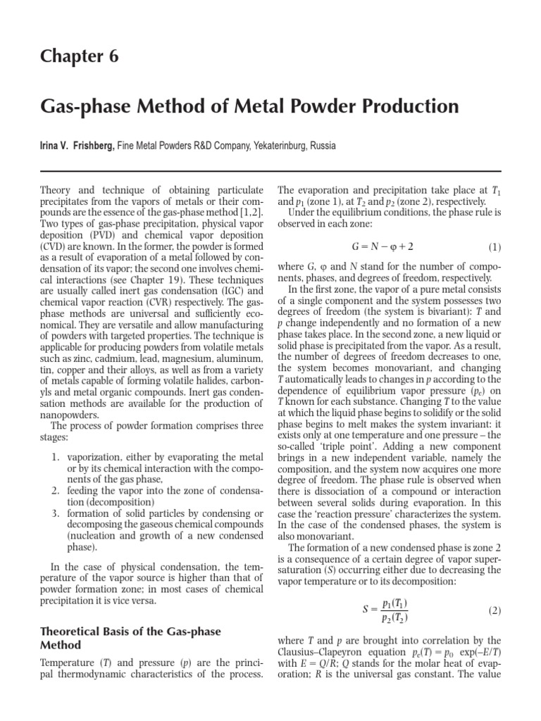 Chapter 6 GasPhase Method of Metal Powder Production PDF